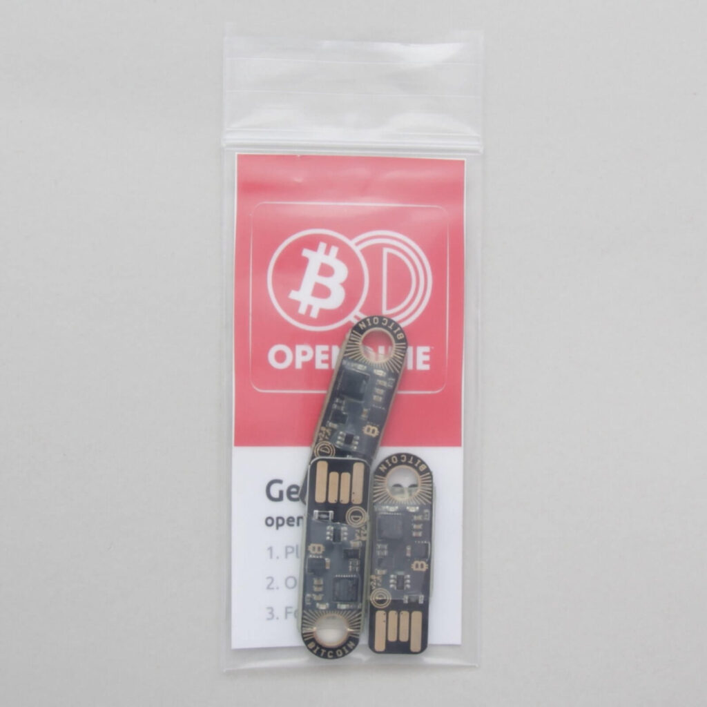 Pacote com três carteiras frias Opendime