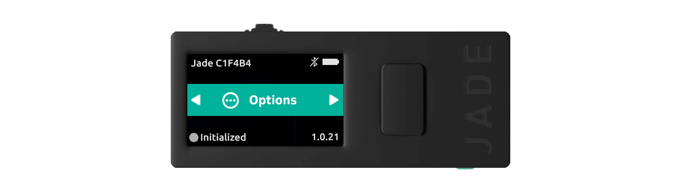 Acesse a opção "options" no menu da sua Jade