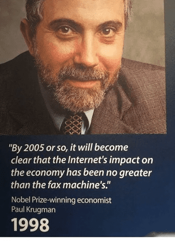 Uma frase de Paul Krugman atacando a internet