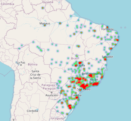 Mapa de calor utilizado pela Receita Federal para monitorar detentores de Bitcoin e Criptomoedas