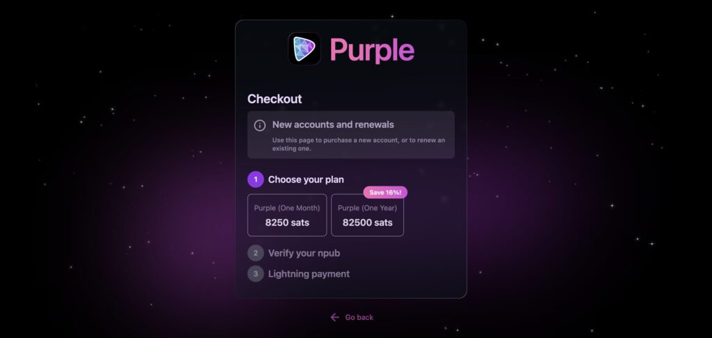 Assinatura Damud Purple cliente do Nostr