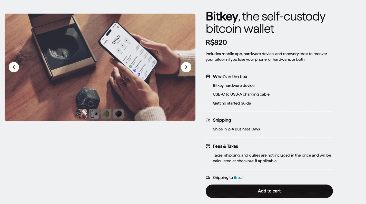 Opção de compra da BitKey por R$820