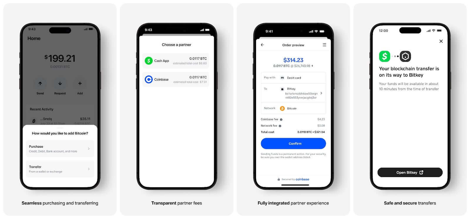 Compra de Bitcoin direto pela BitKey por meio da Coinbase e Cash App