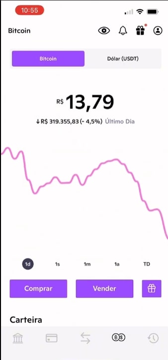 Saldo em Bitcoin na Bipa