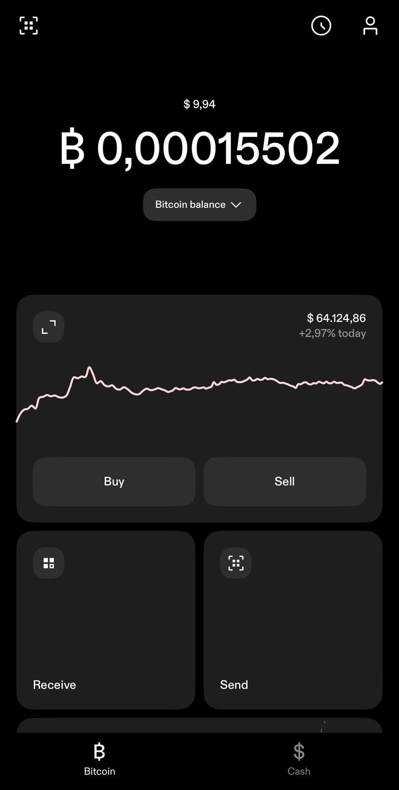 Valor já depositado no app (após a compra)