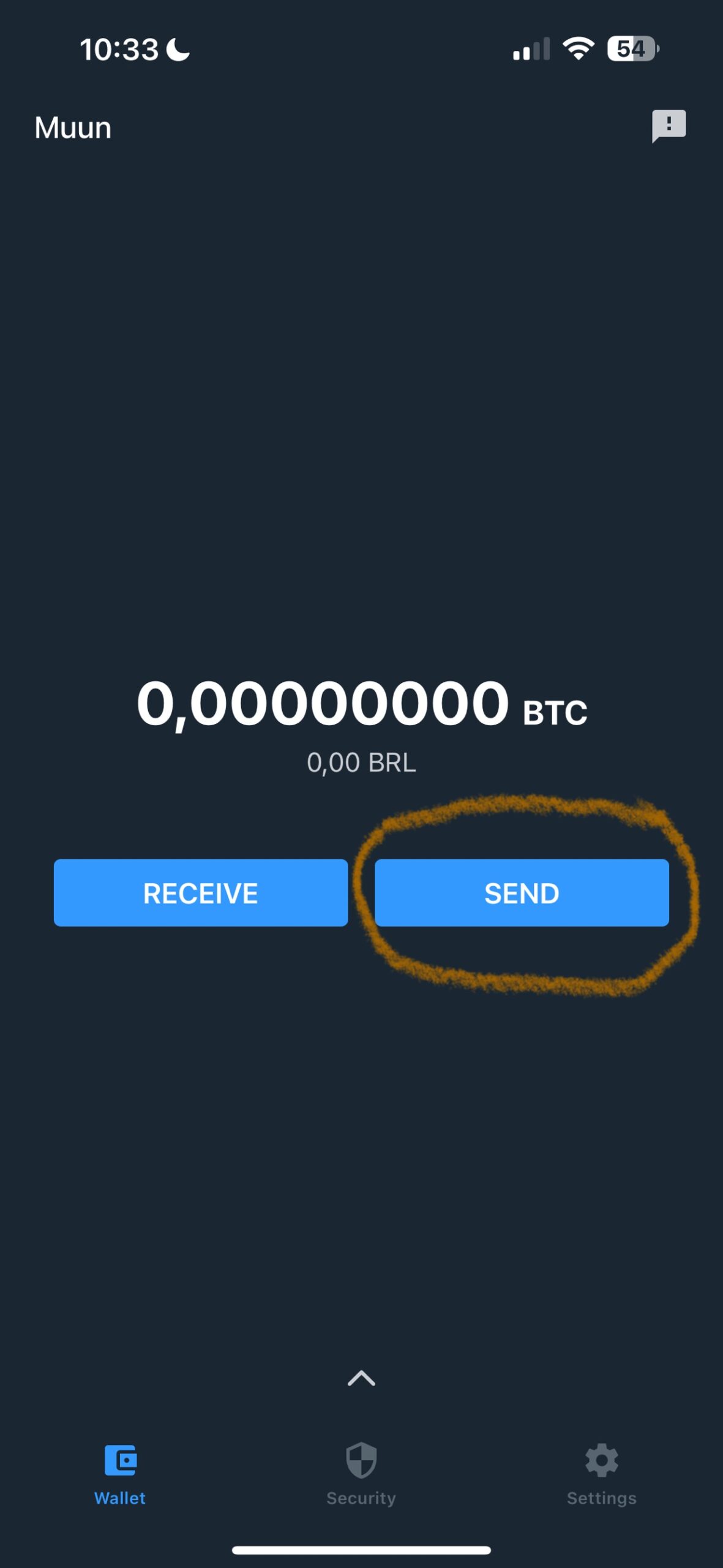 Enviar Bitcoin pela Muun Wallet