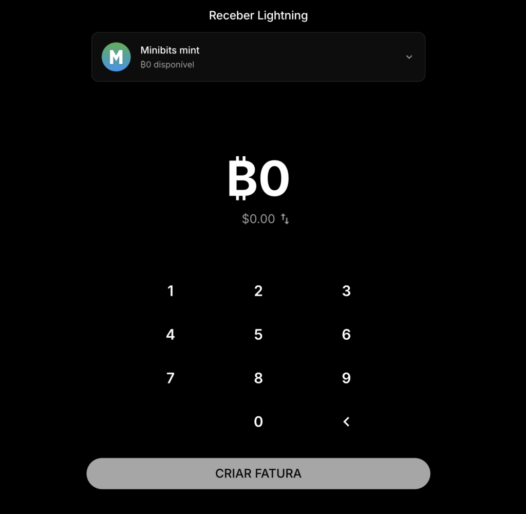 depositar bitcoin em lightning carteira cashu