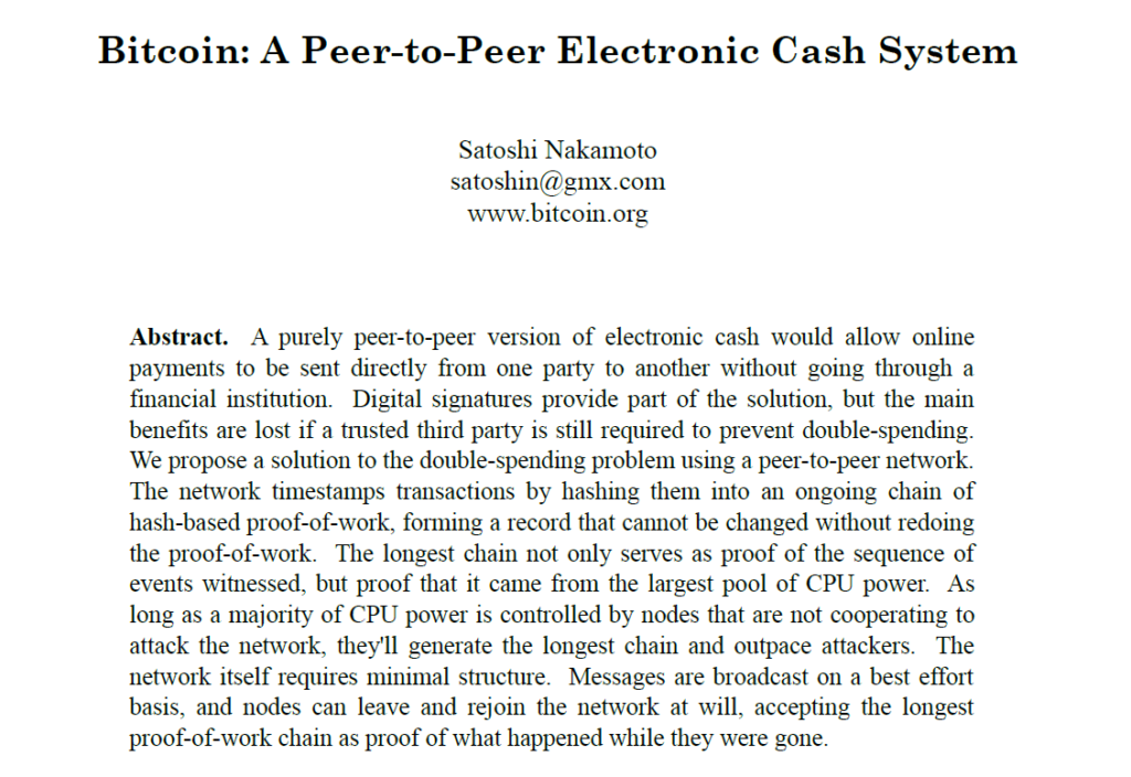 whitepaper do Bitcoin